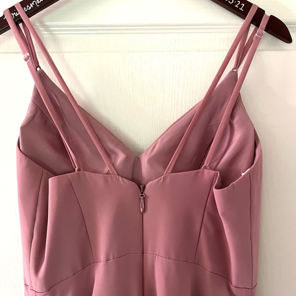 Formal Dress — A-Line V-neck Asymmetrical Chiffon, Cascading Ruffles, Size 6(US) - Picture 6 of 8